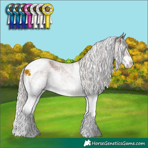 Horse Color:White Spotted Silver Black Tobiano 