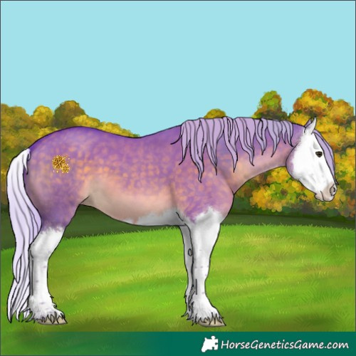 Horse Color:Watercolor White Spotted Silver Brown Dun Splash 