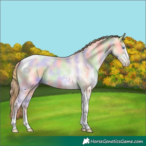 Horse Color:Nacre Buckskin Pearl Dun Sabino Tobiano 