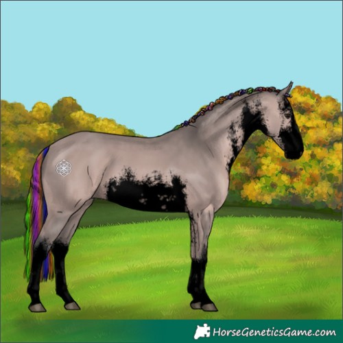 Horse Color:Void Platinum Painted White Spotted Bay 