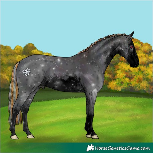 Horse Color:Void Painted Nacre White Spotted Midnight Bay Chinchilla Pearl Mushroom 