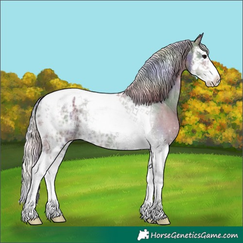 Horse Color:Nacre Silver Black Ice Splash Tobiano Varnish Rabicano 