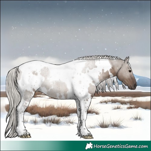 Horse Color:White Spotted Silver Grullo Tobiano 