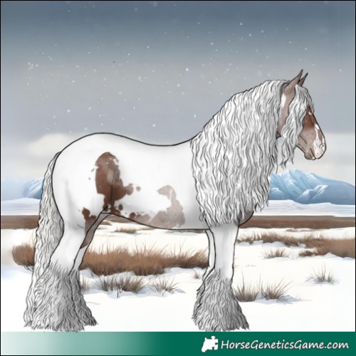 Horse Color:White Spotted Silver Black Tobiano 