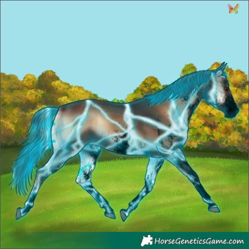 Horse Color:Void Thunderstruck White Spotted Liver Red Onyx 