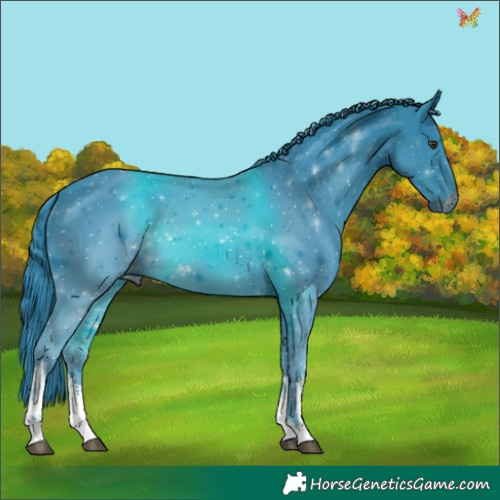 Horse Color:Watercolor White Spotted Liver Chestnut 