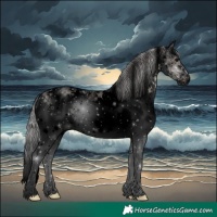 Horse Color:Void Platinum White Spotted Silver Smoky Grullo 