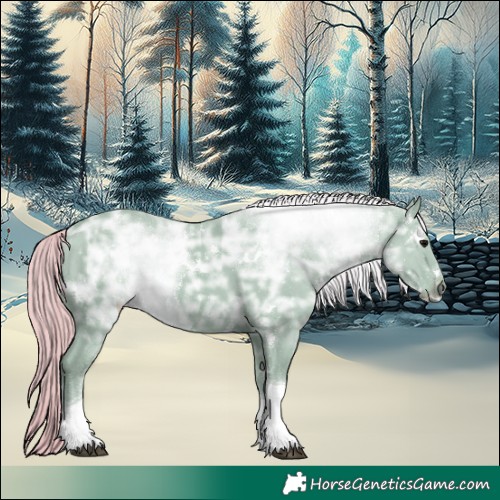 Horse Color:Watercolor White Spotted Silver Black Ice Tobiano 