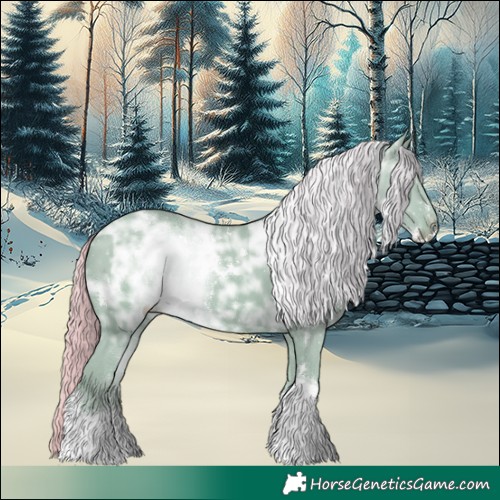 Horse Color:Watercolor White Spotted Silver Black Ice Tobiano 