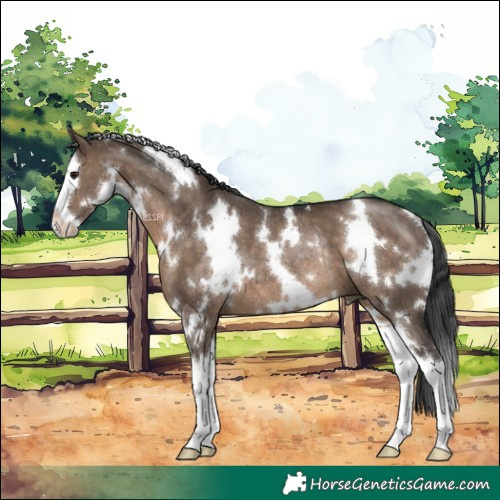 Horse Color:White Spotted Brown Dun Splash Rabicano