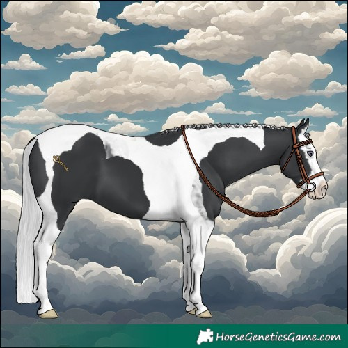 Horse Color:Silver Black Chinchilla Splash Tobiano 