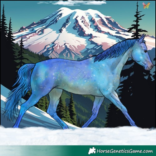 Horse Color:Watercolor White Spotted Brown 