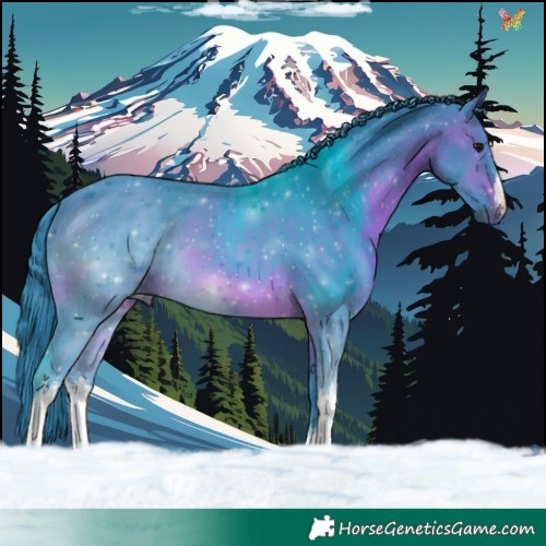 Horse Color:Watercolor White Spotted Brown 