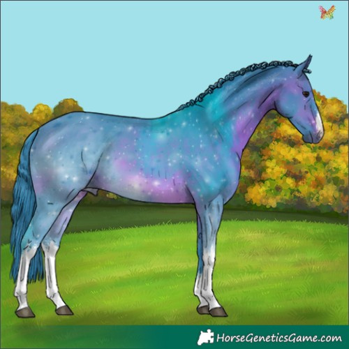 Horse Color:Watercolor White Spotted Brown 
