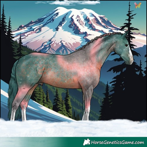 Horse Color:Watercolor White Spotted Brown 