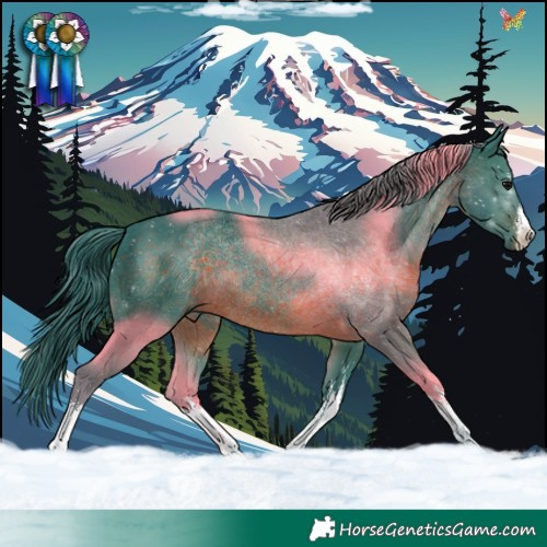 Horse Color:Watercolor White Spotted Brown 