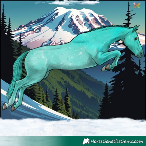 Horse Color:Watercolor White Spotted Black 