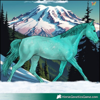 Horse Color:Watercolor White Spotted Black 