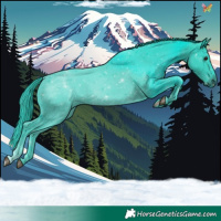 Horse Color:Watercolor White Spotted Black