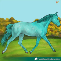 Horse Color:Watercolor White Spotted Black 