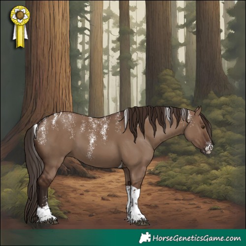 Horse Color:Powder White Liver Red Dun Tobiano 