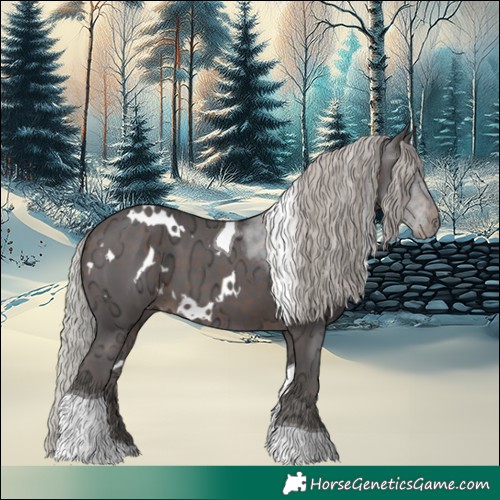 Horse Color:White Spotted Silver Brown Ice Tobiano 