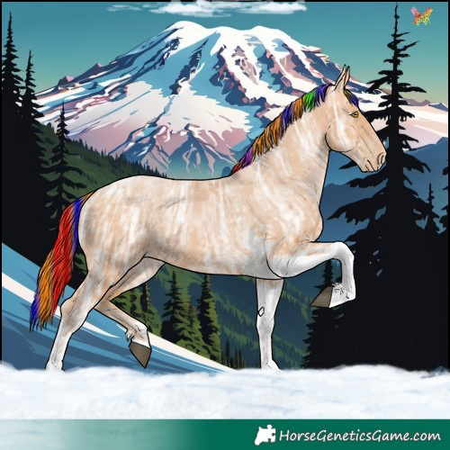 Horse Color:Painted Bay Ice Pearl Tobiano 