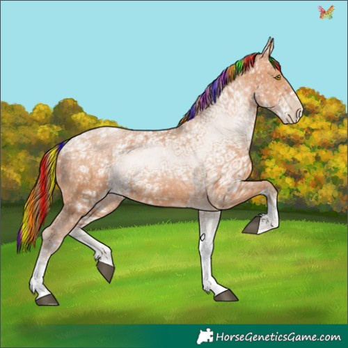 Horse Color:Painted Bay Ice Pearl Tobiano 