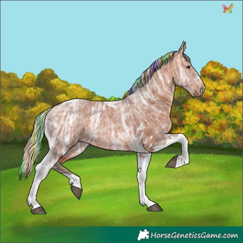 Horse Color:Painted Silver Brown Ice Tobiano 