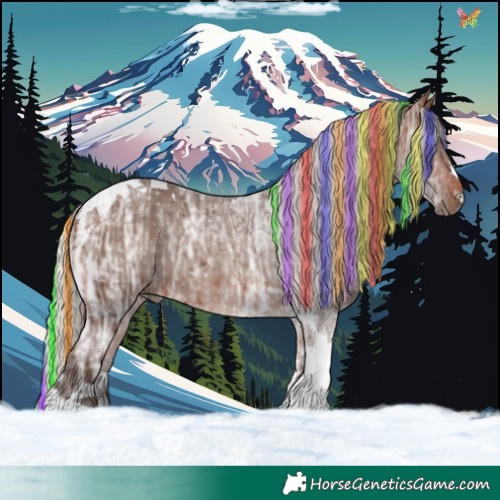 Horse Color:Painted Silver Brown Ice Tobiano 
