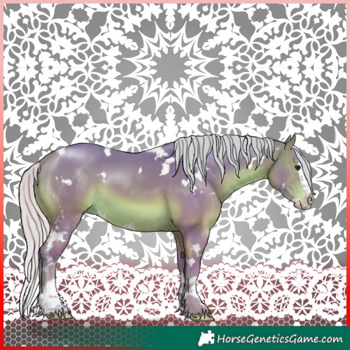 Horse Color:Watercolor White Spotted Silver Buckskin Splash 