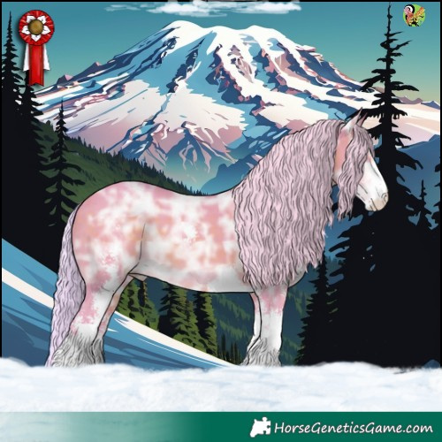 Horse Color:Watercolor Silver Brown Ice Sabino 