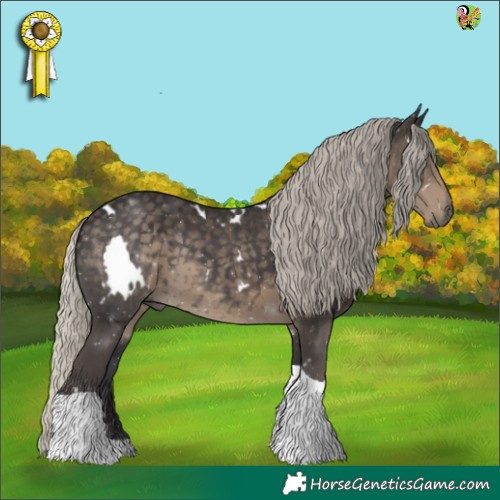 Horse Color:White Spotted Silver Smoky Black Tobiano 