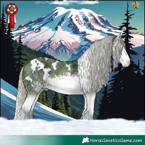 Horse Color:Watercolor White Spotted Silver Black Ice 