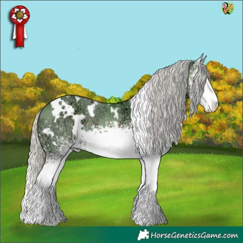 Horse Color:Watercolor White Spotted Silver Black Ice 