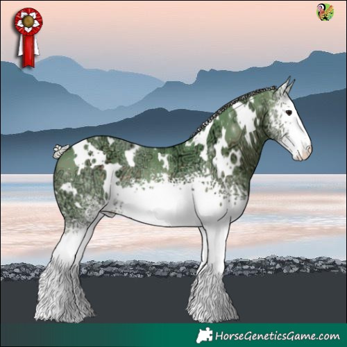 Horse Color:Watercolor White Spotted Silver Black Ice 