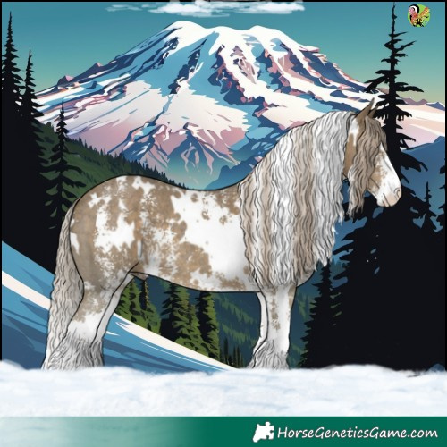 Horse Color:White Spotted Silver Black Sabino 