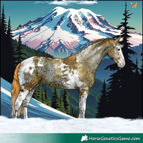 Horse Color:Watercolor Liver Red Onyx Ice Splash Tobiano 