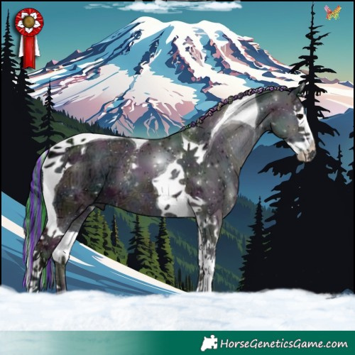 Horse Color:Painted Watercolor Midnight Brown Ice Onyx Splash Tobiano 