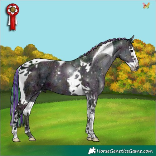 Horse Color:Painted Watercolor Midnight Brown Ice Onyx Splash Tobiano 