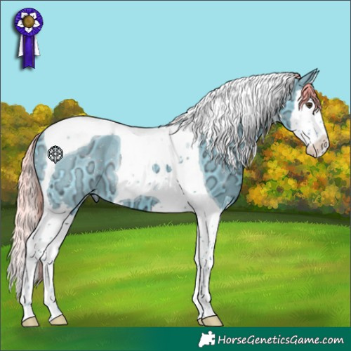 Horse Color:Watercolor Liver Chestnut Ice Splash Tobiano 