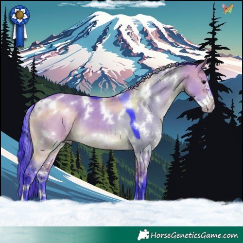 Horse Color:Watercolor White Spotted Brown Dun Frame 