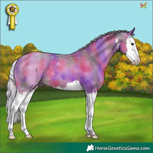 Horse Color:Nacre Watercolor White Spotted Silver Bay Splash 