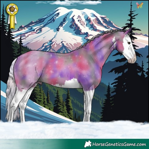 Horse Color:Nacre Watercolor White Spotted Silver Bay Splash 