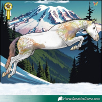 Horse Color:Nacre Watercolor Liver Chestnut Splash Tobiano
