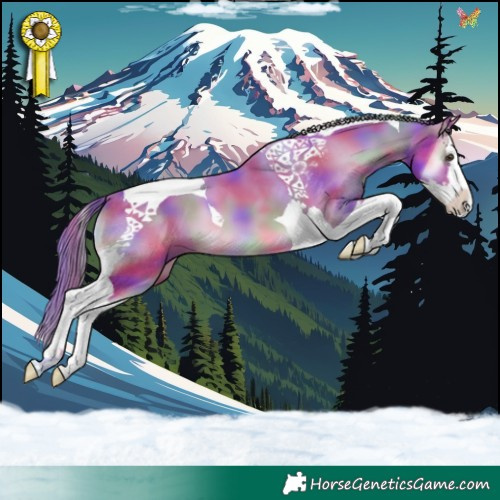 Horse Color:Nacre Watercolor Red Onyx Splash Tobiano 