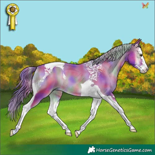 Horse Color:Nacre Watercolor Red Onyx Splash Tobiano 