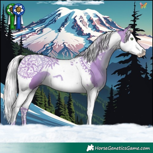 Horse Color:Watercolor Silver Sable Champagne Splash Tobiano 