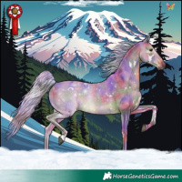 Horse Color:Nacre Watercolor White Spotted Silver Black Rabicano 