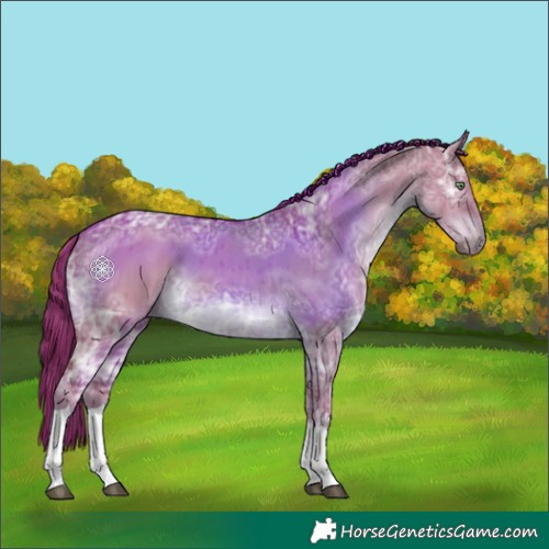 Horse Color:Watercolor Liver Red Dun Ice Tobiano Brindle 
